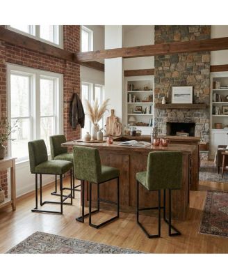 25" Upholstered Counter Height Stools Set of 4, Kitchen Island