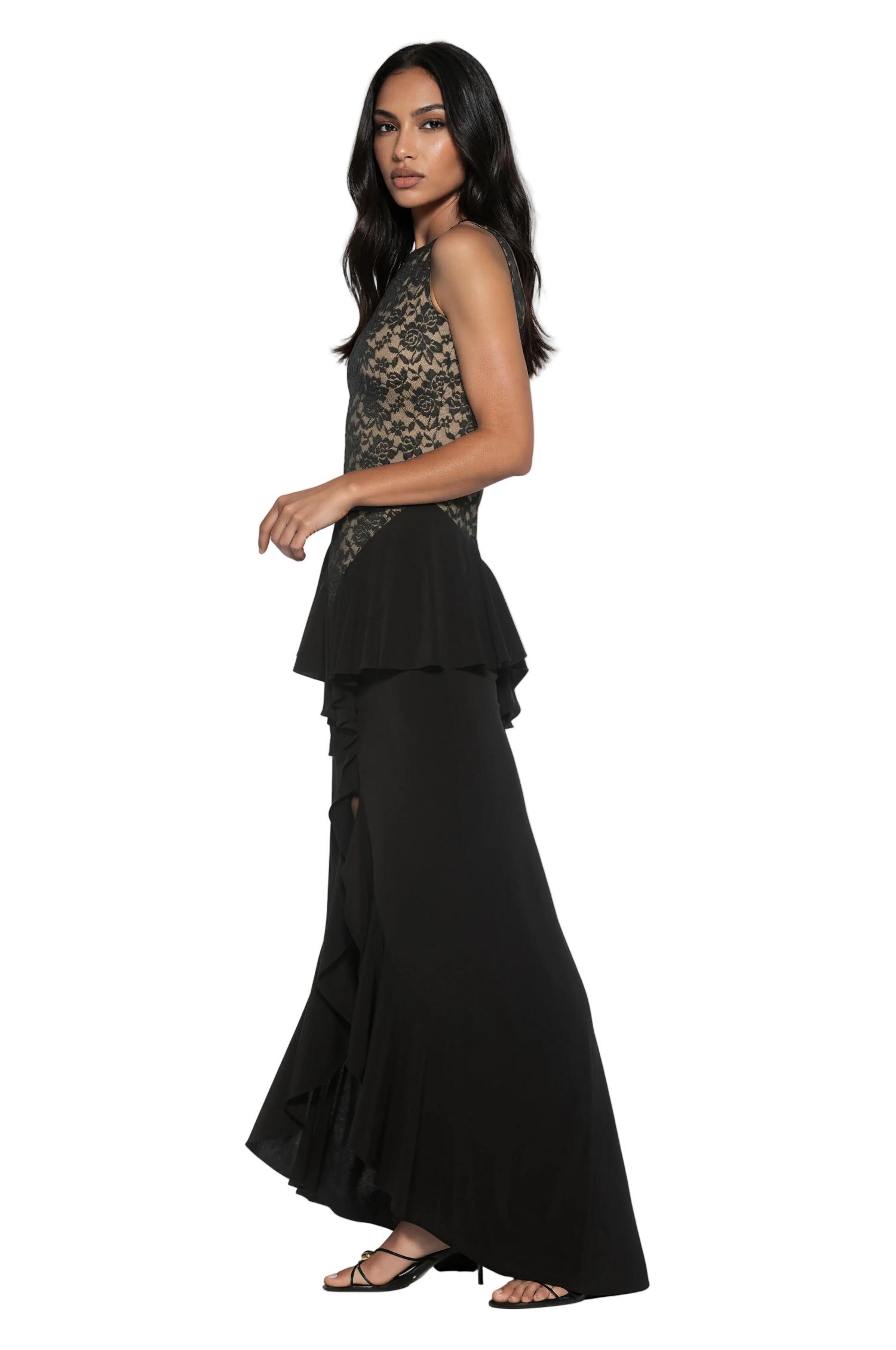 Women's Perrin Boatneck Ruffle Gown