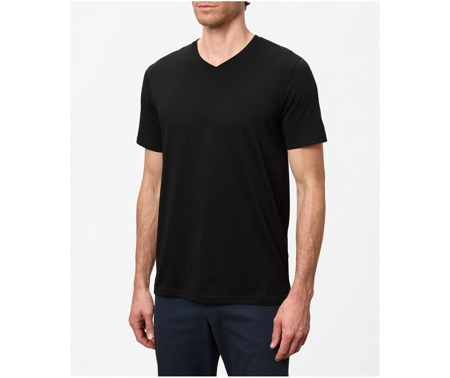 Мужская футболка Pact Organic Cotton Essential V-Neck, цвет: Чёрный — фото 1