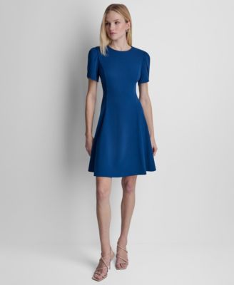 Women's Tulip-Sleeve Fit and Flare Dress