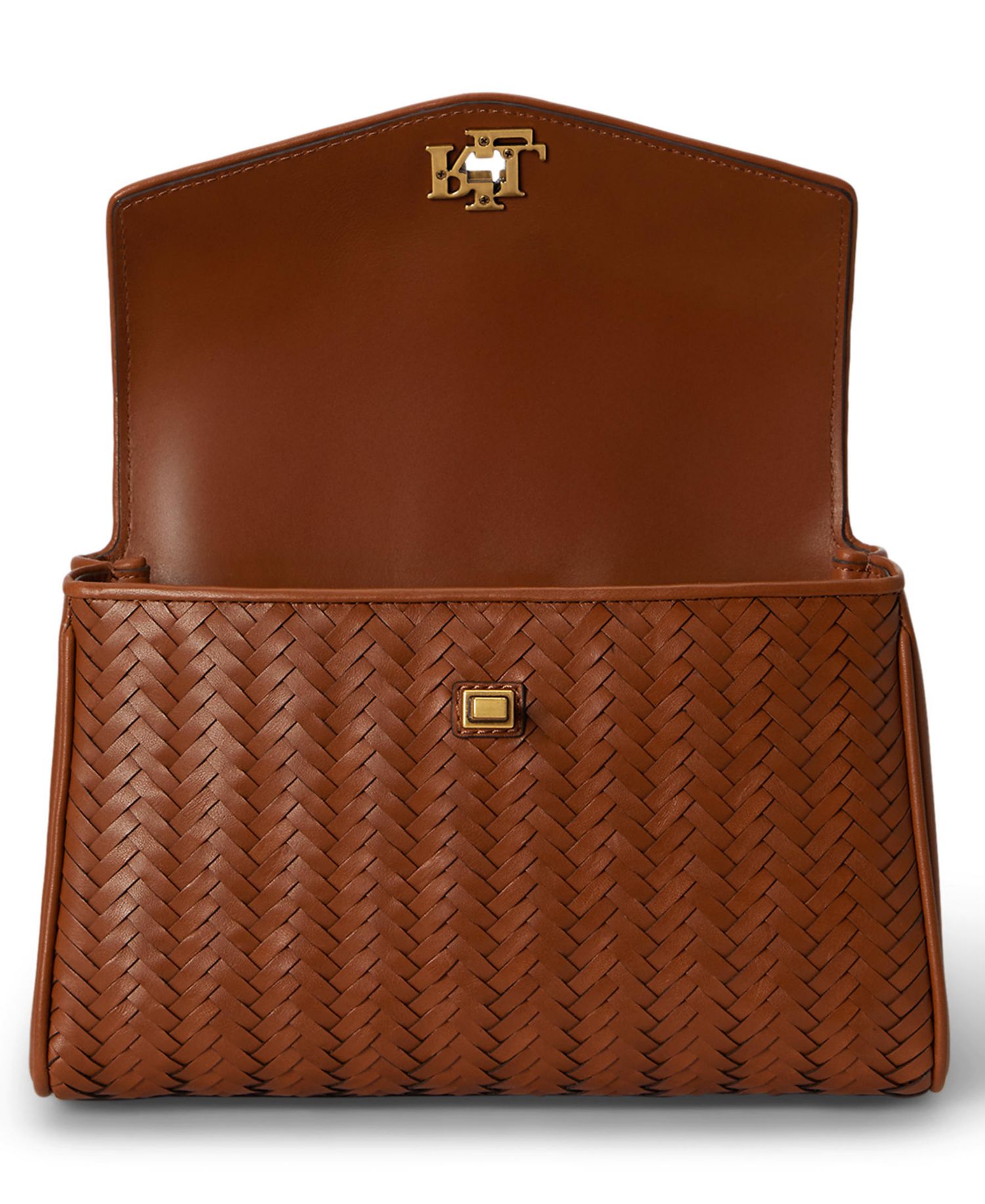 Farrah Woven Leather Small Satchel Handbag