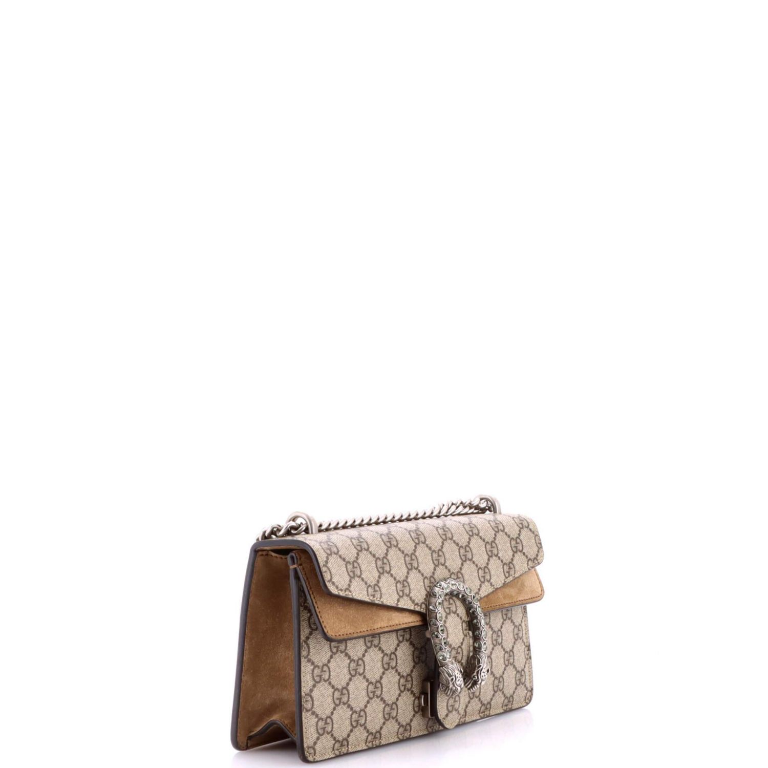 Small Dionysus Bag GG Coated Canvas with Crystal Embellished Metal