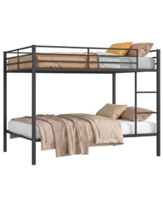 Full Over Metal Bunk Bed Frame with Full-Length Guardrails