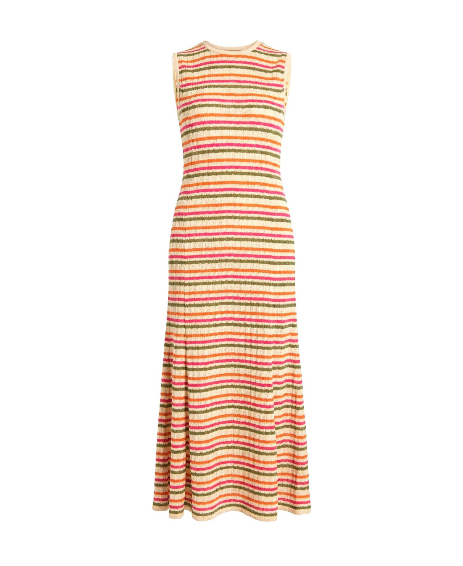 Women's Sleeveless Striped Knit Maxi Dress