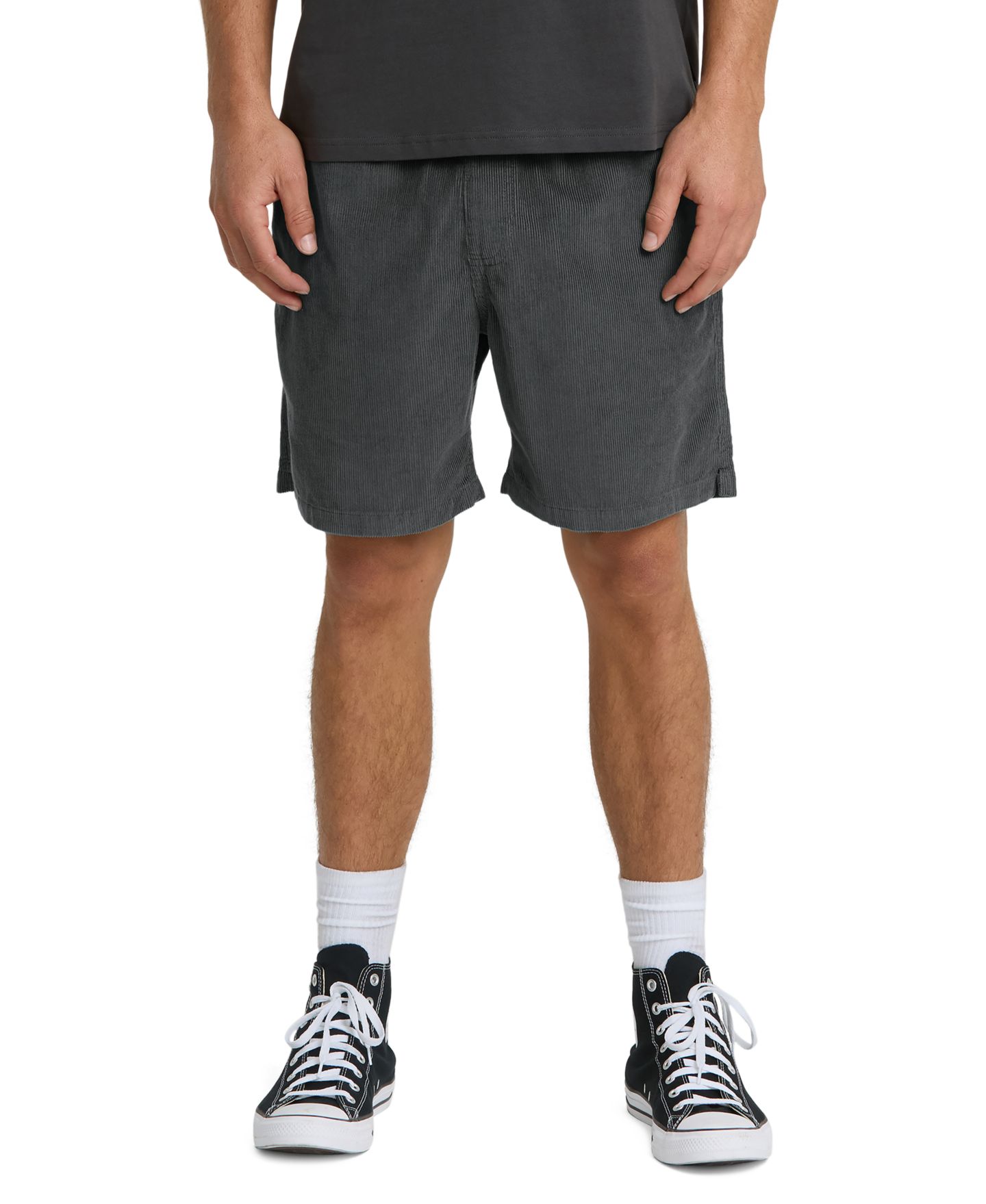 Мужские шорты Quiksilver Taxer Cord Shorts, 7" Inseam, цвет: Железный — фото 1