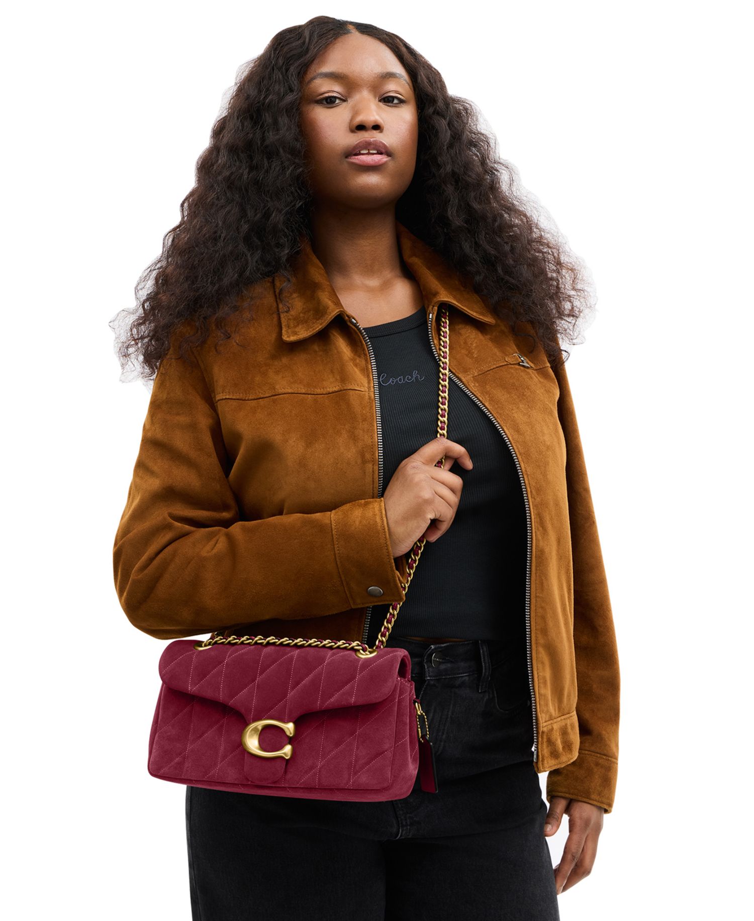 Quilted Tabby Medium Suede Shoulder Bag 26