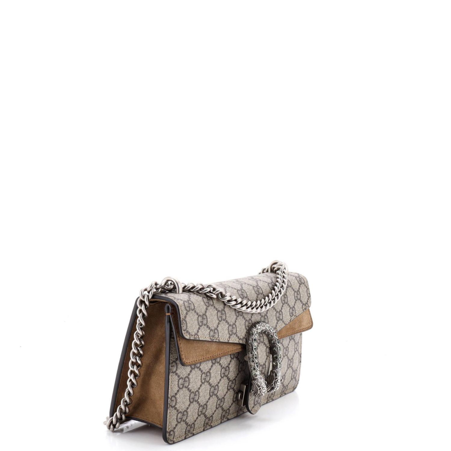 Small Dionysus Bag GG Coated Canvas with Crystal Embellished Metal