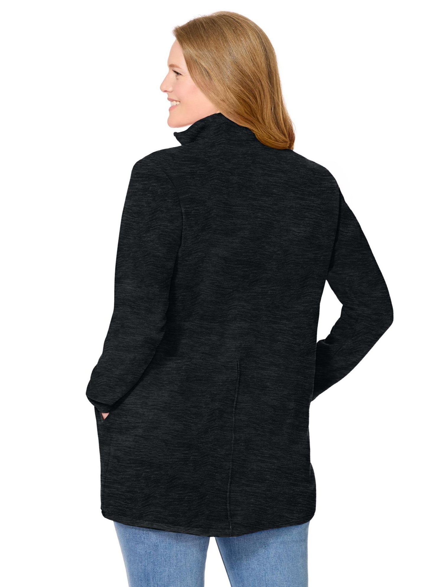 Plus Size Within Zip-Front Microfleece Coat