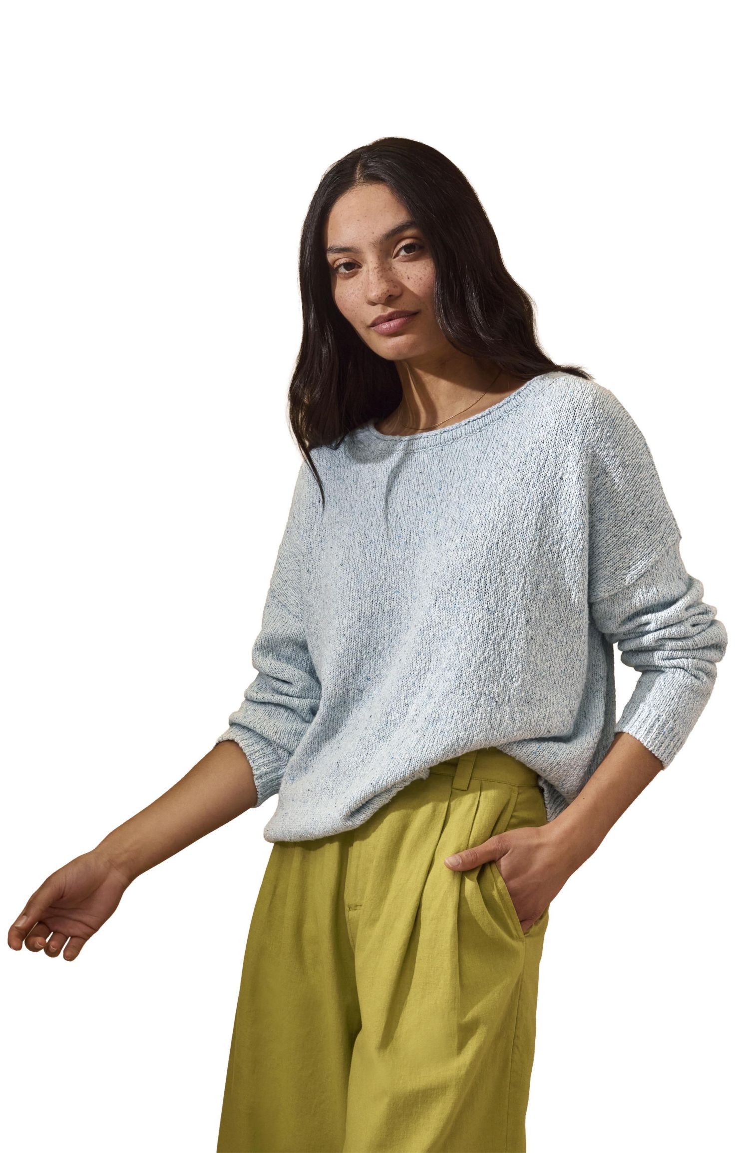 Women's Silk Blend Boat Neck Sweater