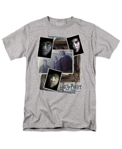 Мужские футболки Harry Potter Trio Collage, цвет: Меланжевый