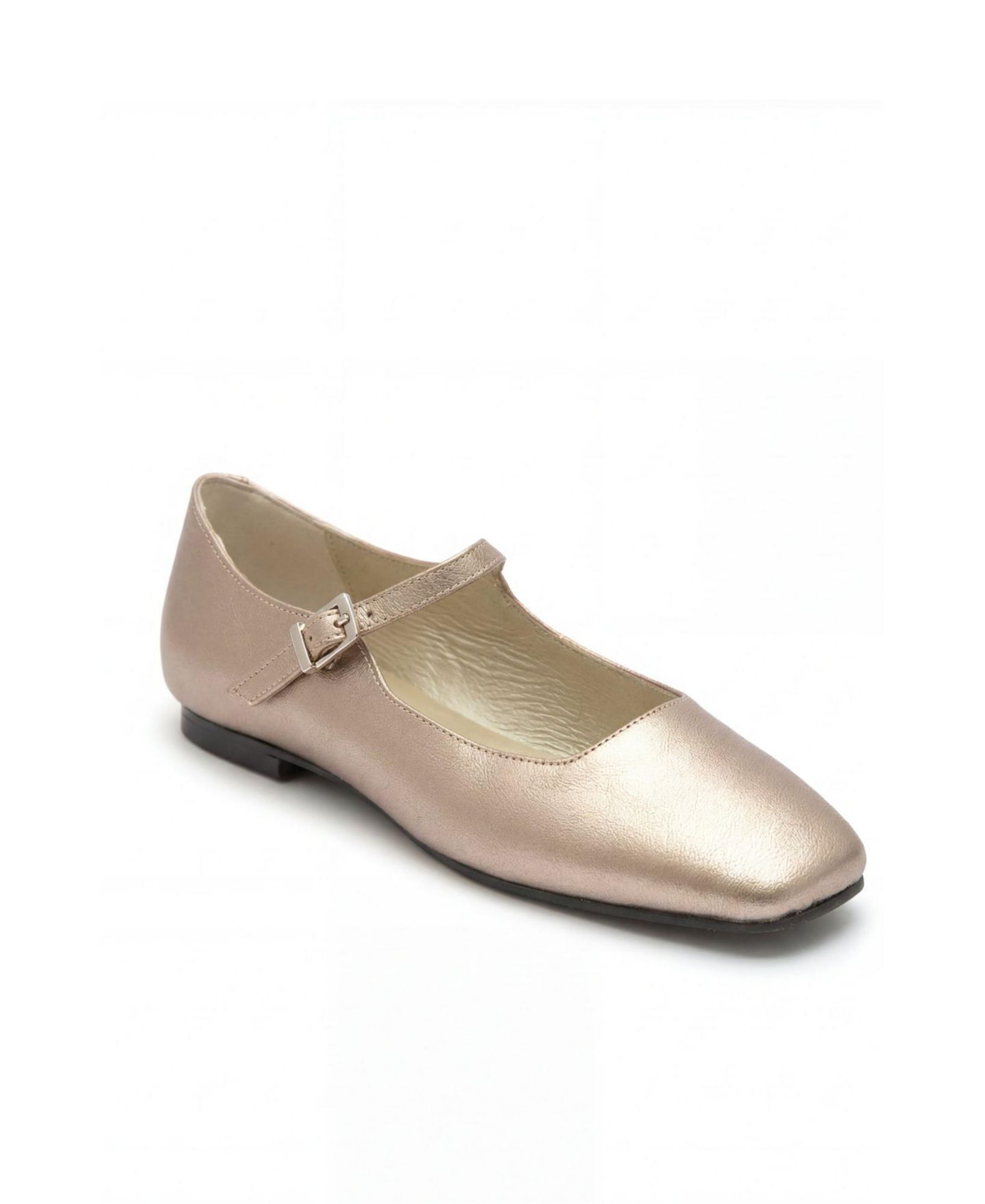 Женские балетки Menina Step Ellie Square Toe Mary Jane, цвет: Светлый золотой — фото 1