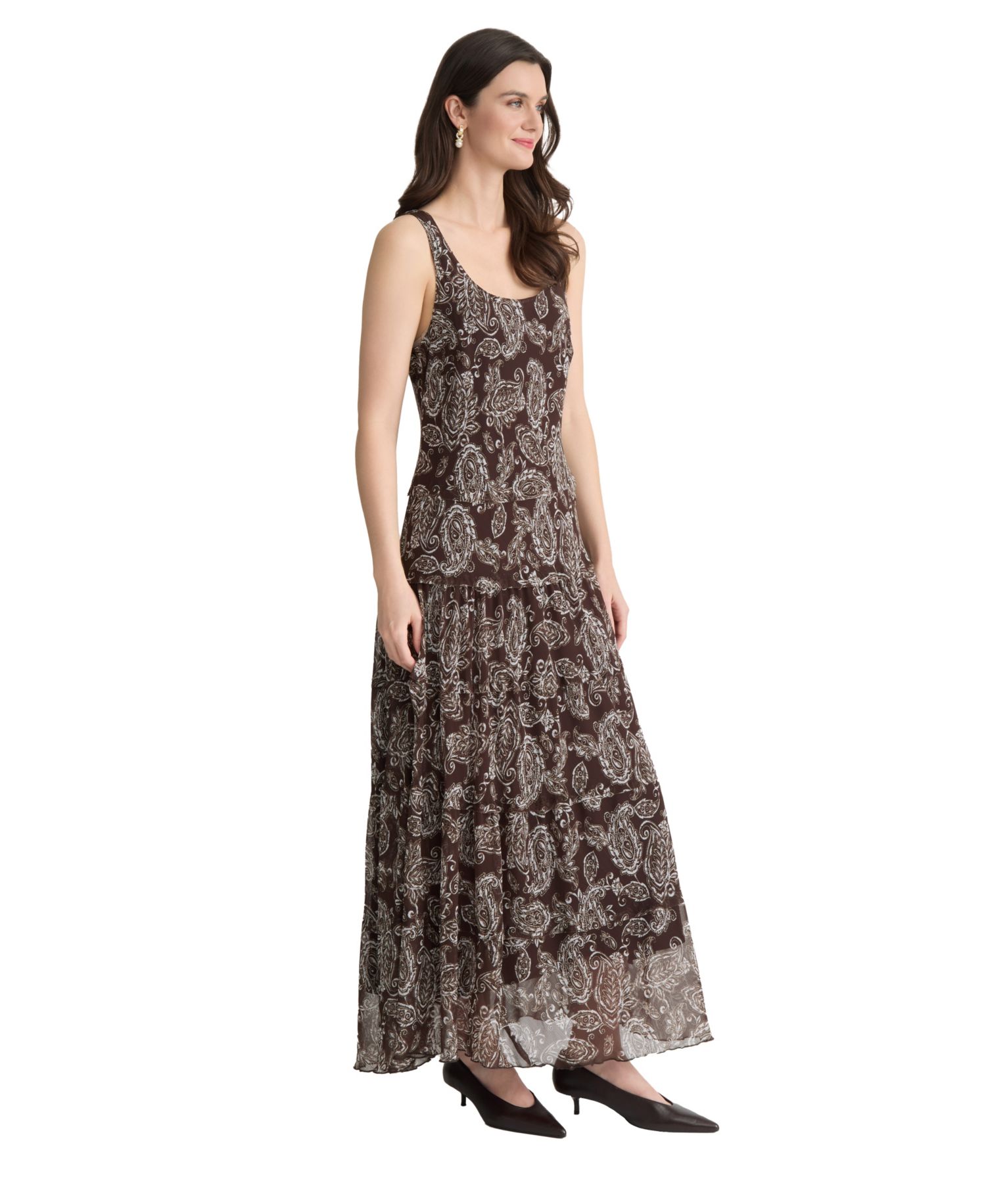 Petite Printed Multi-Tier Maxi Dress