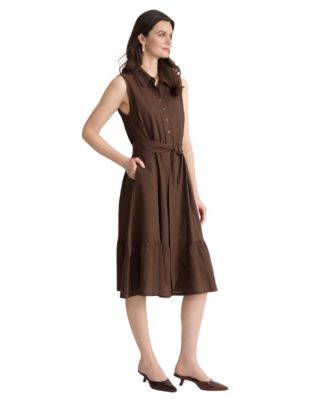 midi petite shirt dress R & M Richards Belted Collared - Blue Multi Womens Petite Belted Midi Shirt Dress in Brown size Small Buy Lipsy Blue Petite 3/4