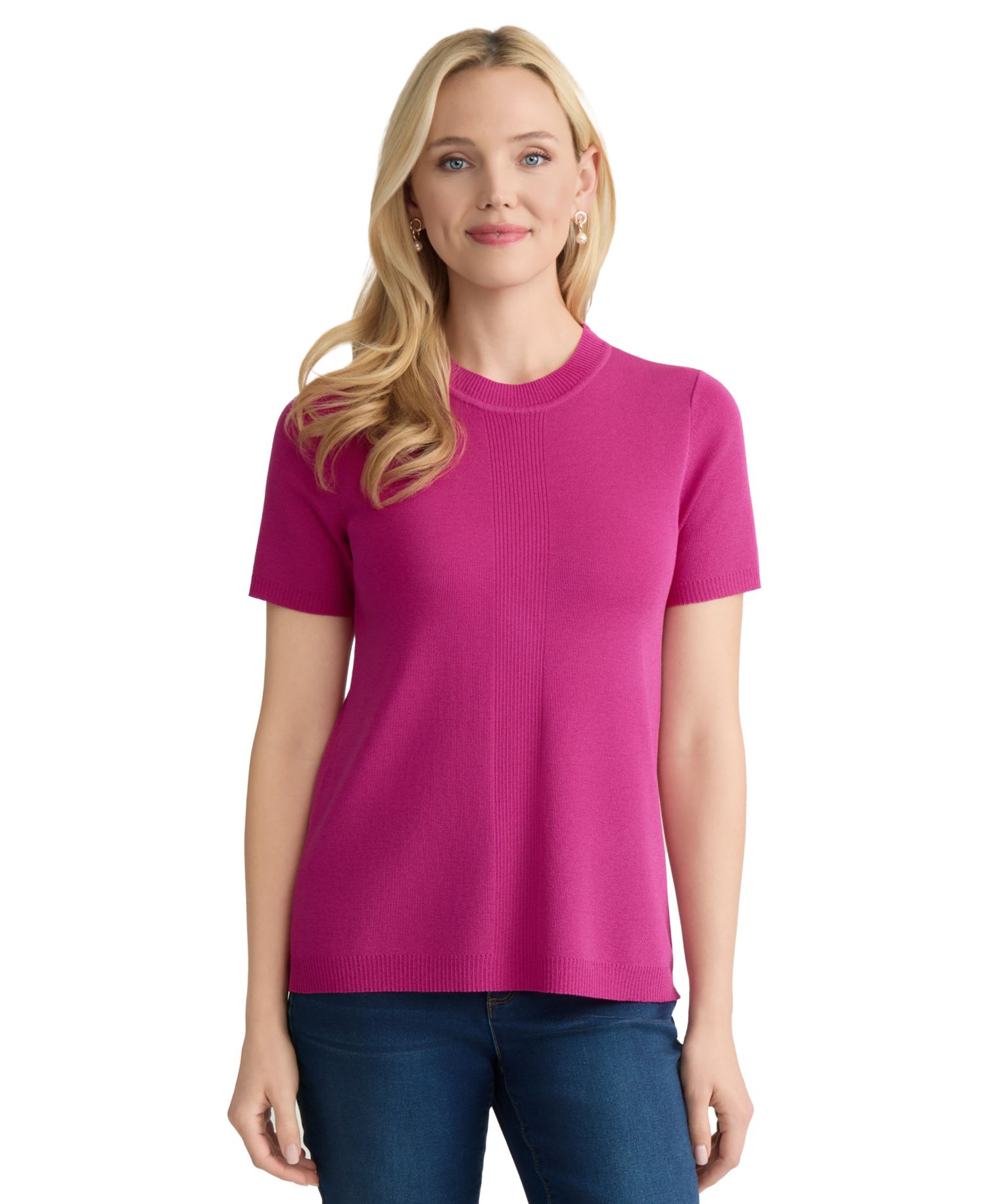 Women's Short Sleeve Crewneck Sweater