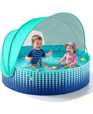 GNUADZ - Kiddie Pool Foldable Shade Tent Swimming Wading Dogs Ball Pit Backyard Water Play Green