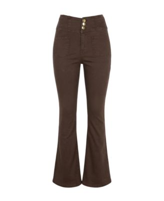 brown flare dress pants SPRWMN | Micro Flare With Pintucks main image 1