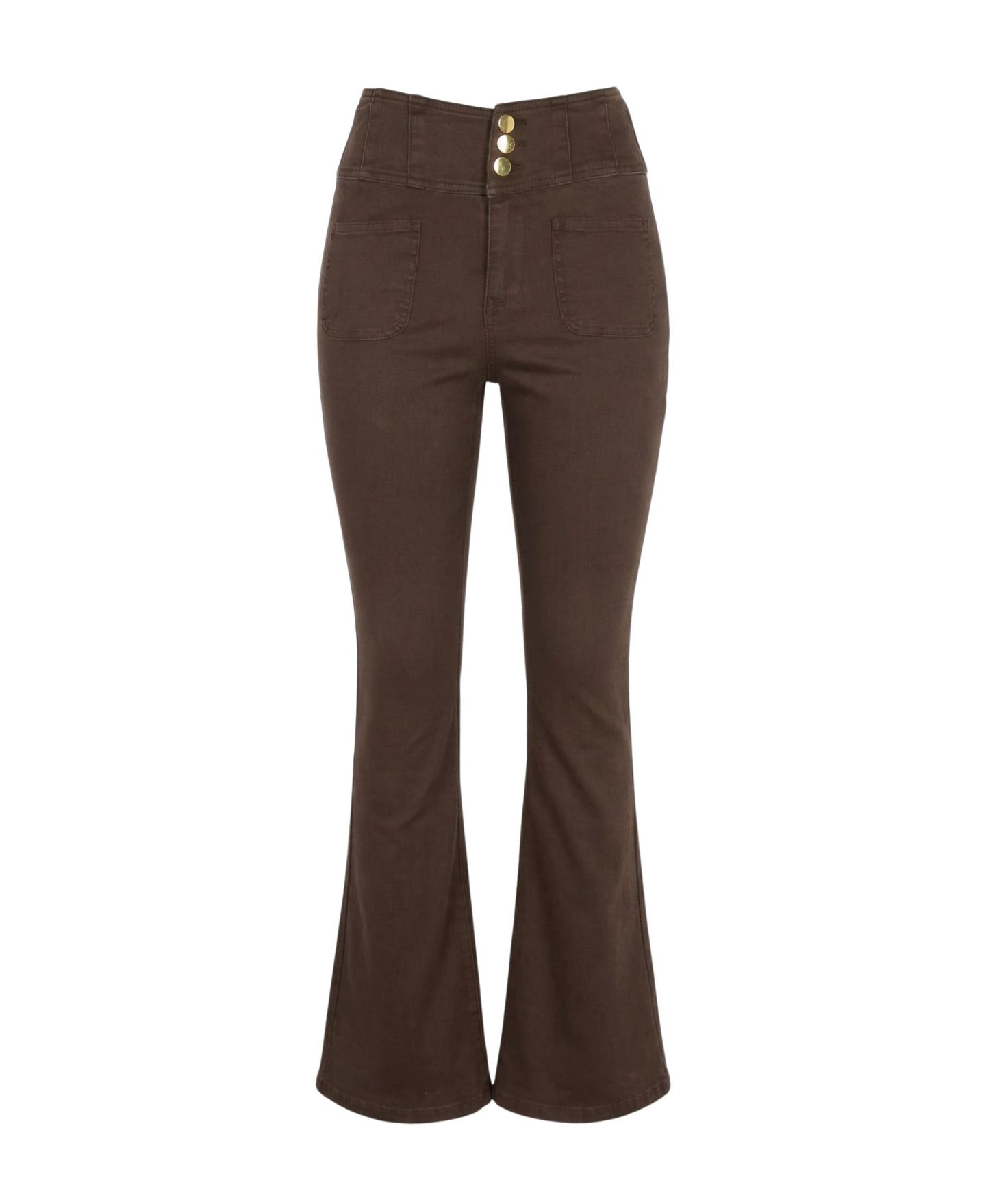 Женские брюки Modenaire High-Waist Button-Front Flare — фото 5