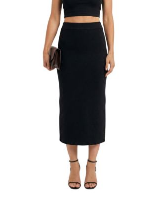 Women's High-Rise Knit Midi Skirt