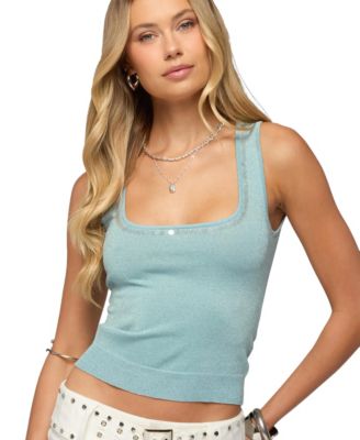 Women's Annya Sequin Cutout Knit Top