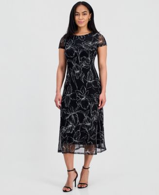 printed mesh midi dress Multicolor Printed Mesh One Shoulder Midi Dress