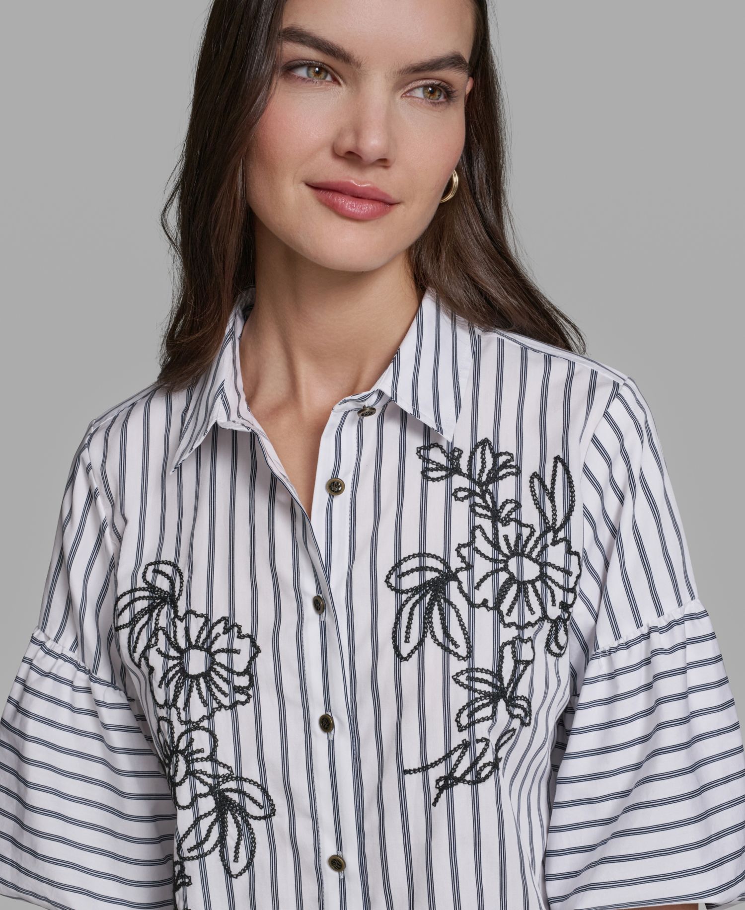 Women's Short-Sleeve Striped Shirt