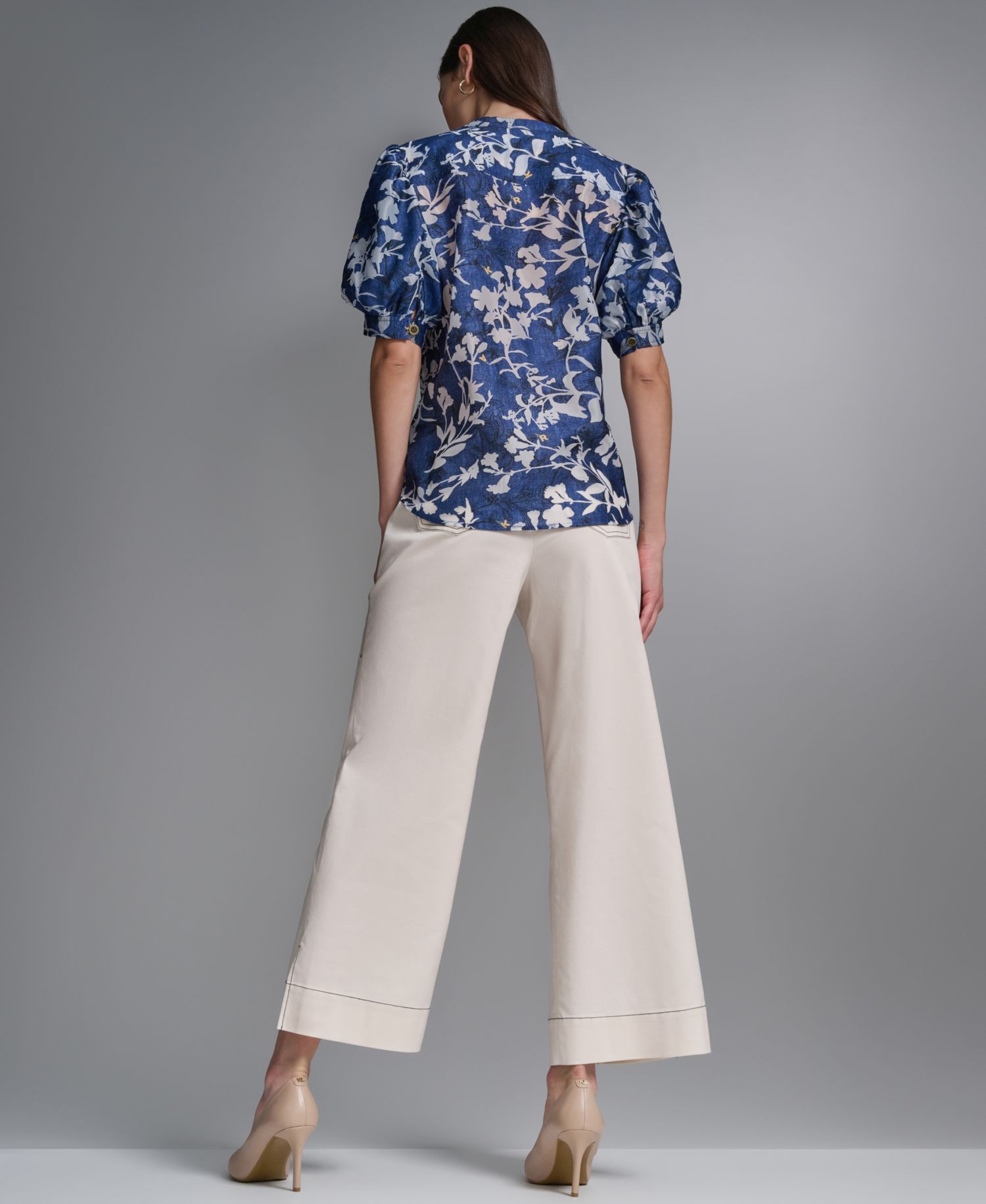 Women's Short-Sleeve Burnout Woven Top