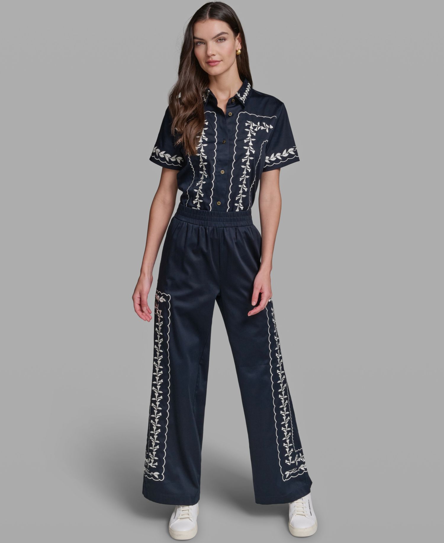 Women's Mid-Rise Embroidery Pants