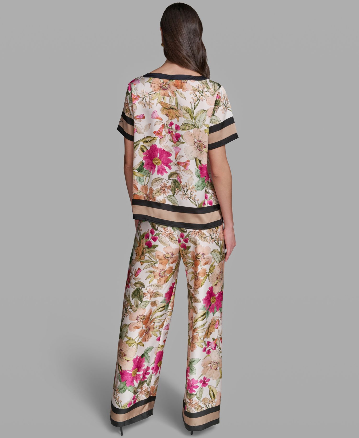 Women's Short-Sleeve Floral Printed Top