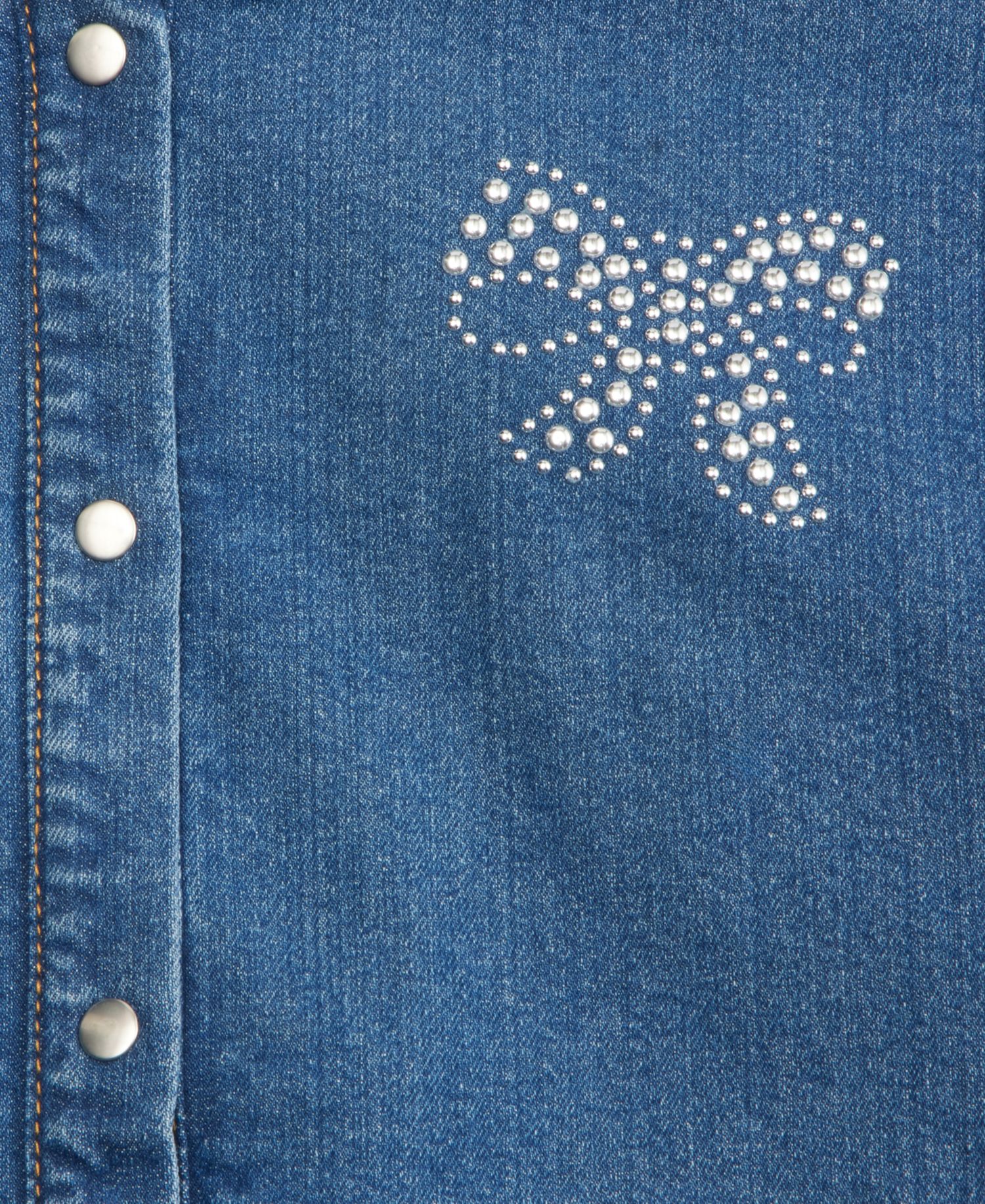Girls' XS-XL Sequin Bow Denim Jacket