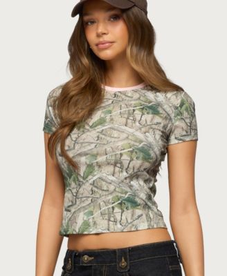 Women's Alaia Contrast Camo T Shirt