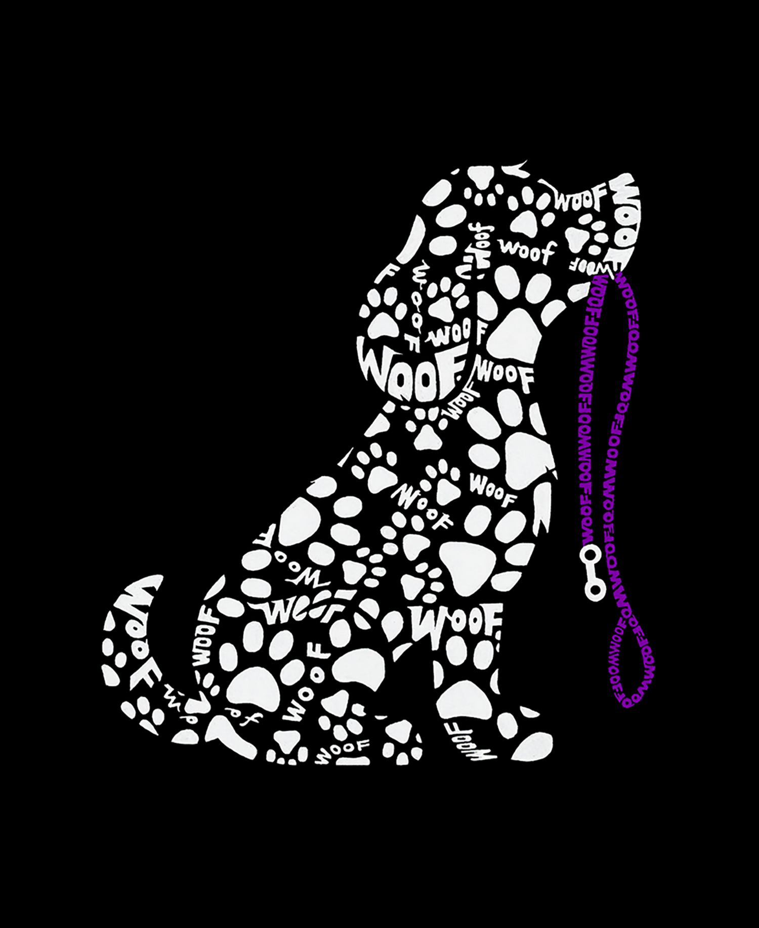 Men's Dog Leash Word Art Long-Sleeve T-Shirt