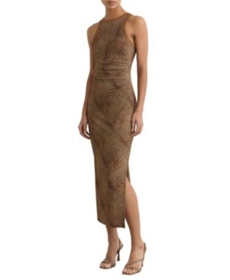 Women's Lola Snake-Print Jersey Racer Midi Dress
