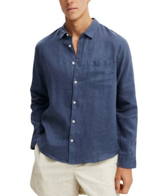 Men's Relaxed Linen Long-Sleeve Shirt