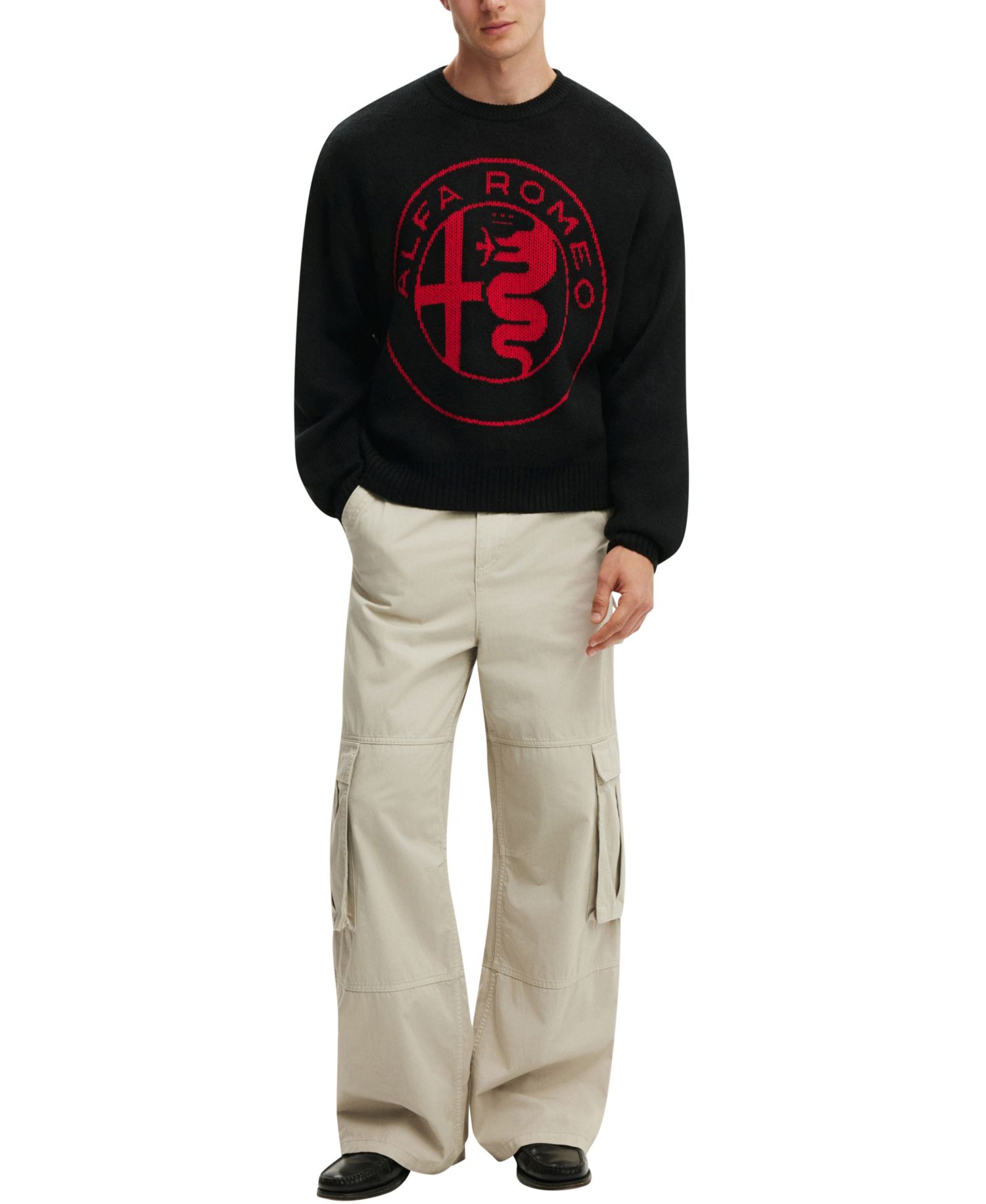Men's Modern Box-Fit Crew Knit Long-Sleeve Sweater