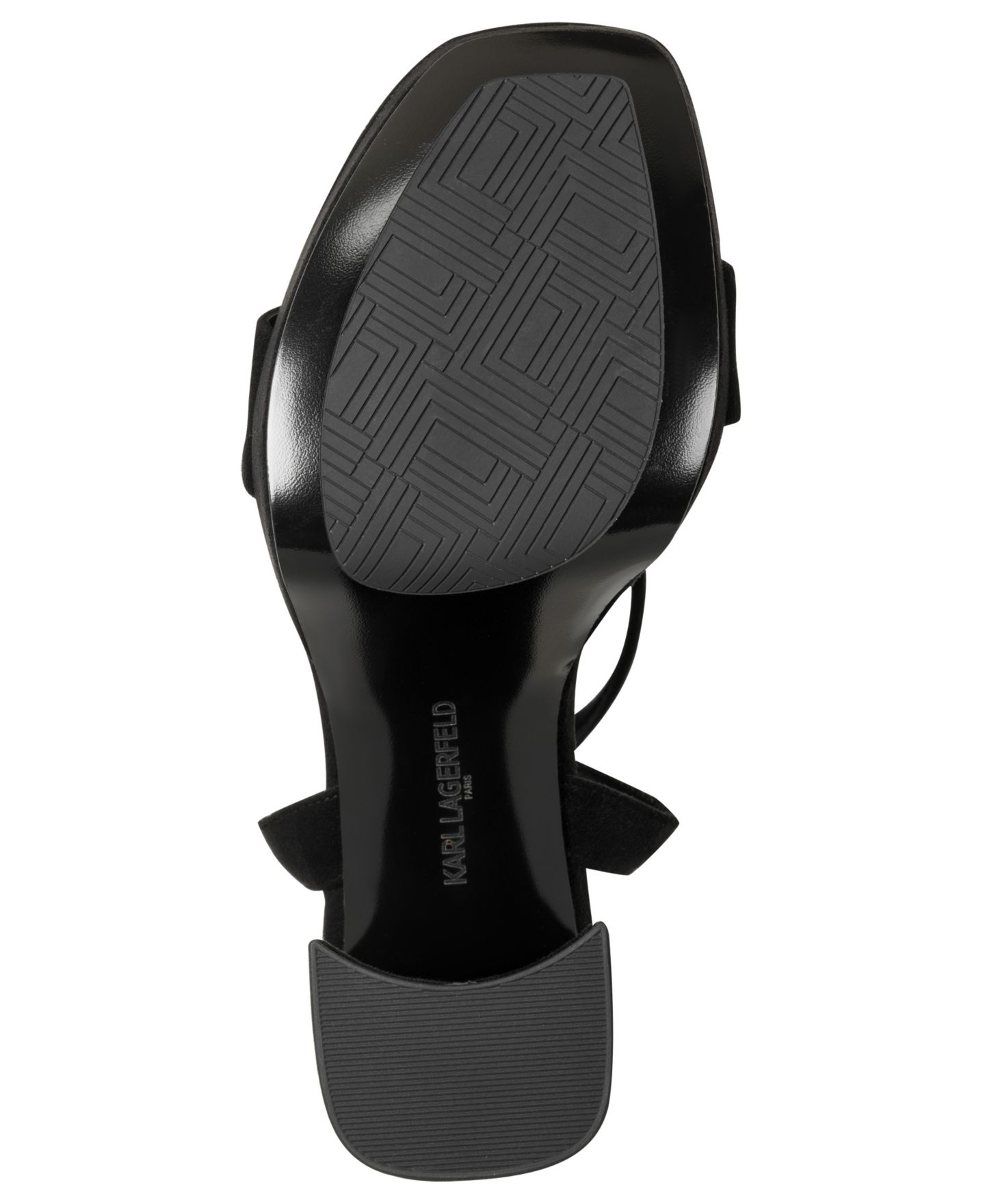 Женские сандалии KARL LAGERFELD PARIS Maleia Platform Ankle Strap Dress Sandals, цвет: Чёрный замшевый — фото 5
