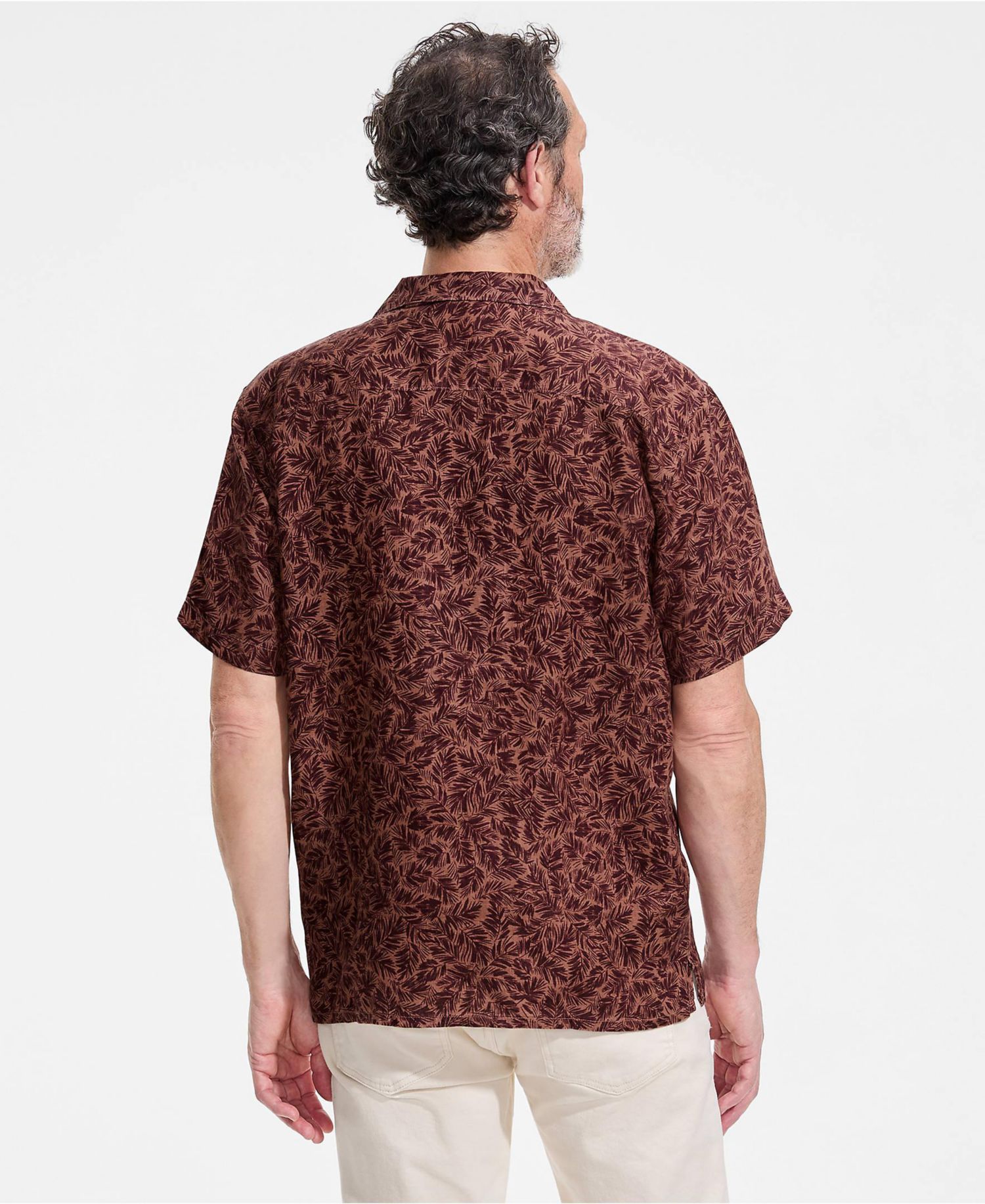 Men's Short Sleeve Linen Hawaiian Camp Collar Shirt
