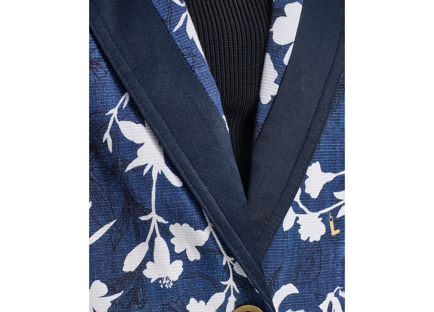 Petite Printed Collared Neck Blazer