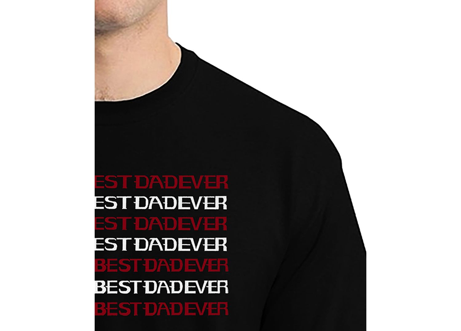 Men's Best Dad Ever American Flag Word Art T-Shirt