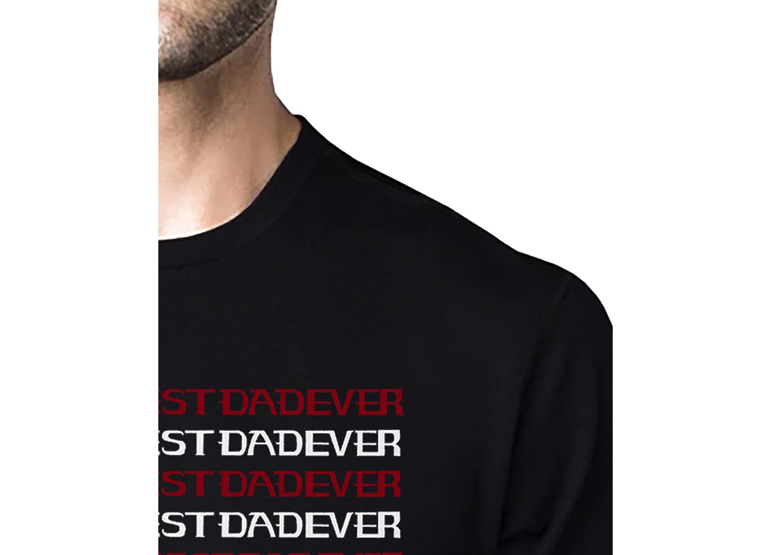 Men's Best Dad Ever American Flag Word Art Cotton and Polyester Blend T-Shirt