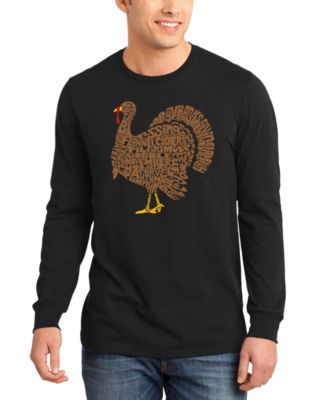 Men's Thanksgiving Turkey Word Art Long-Sleeve T-Shirt