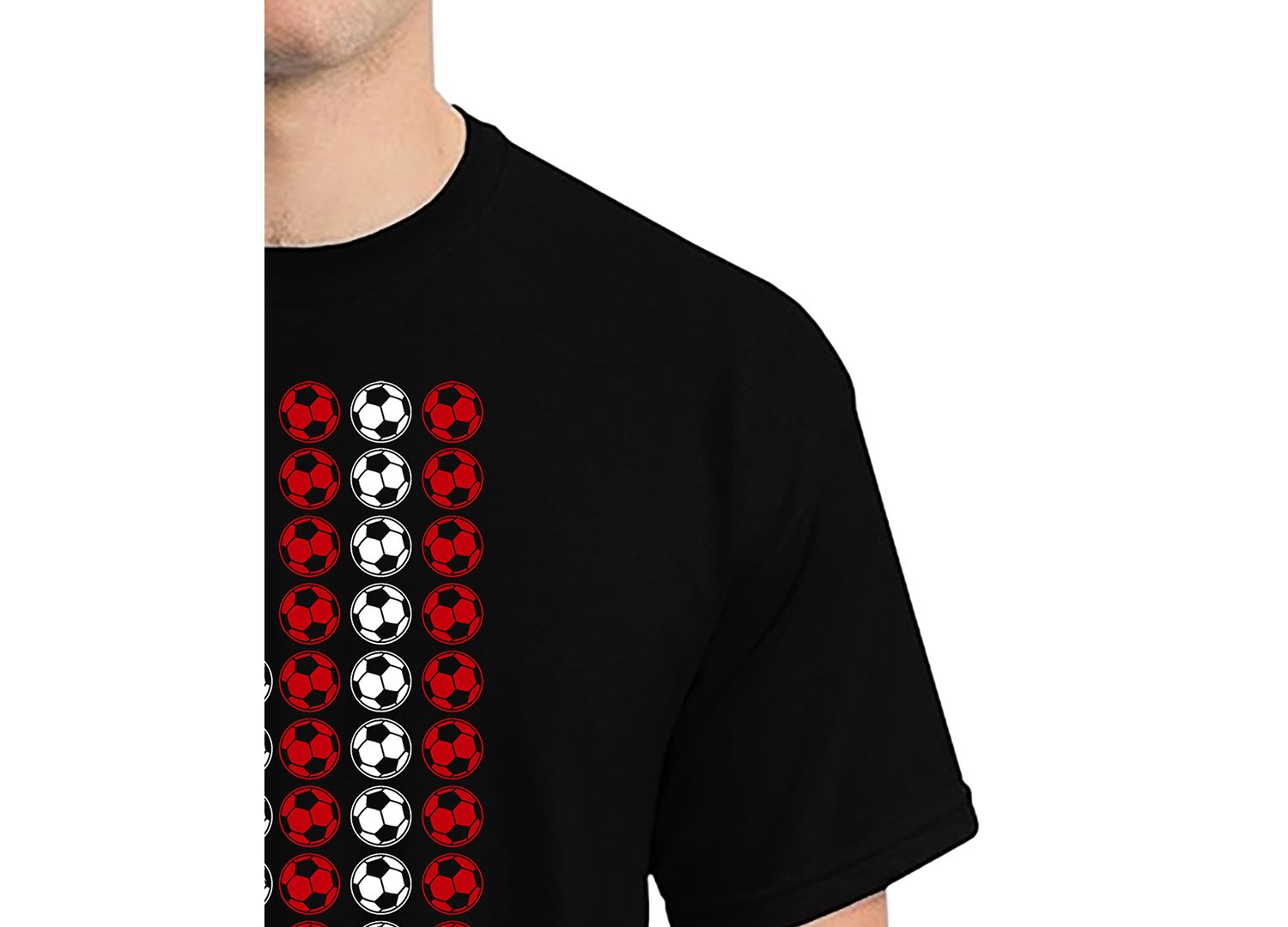 Men's American Flag Soccer Balls Word Art T-Shirt