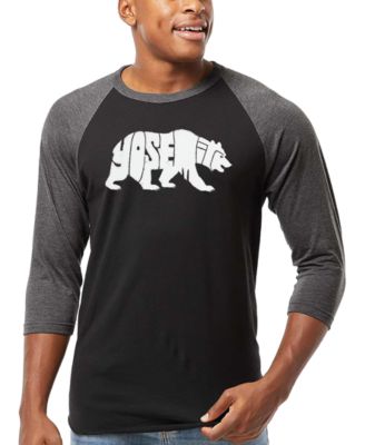Men's Yosemite Bear Word Art Raglan-Sleeve T-Shirt