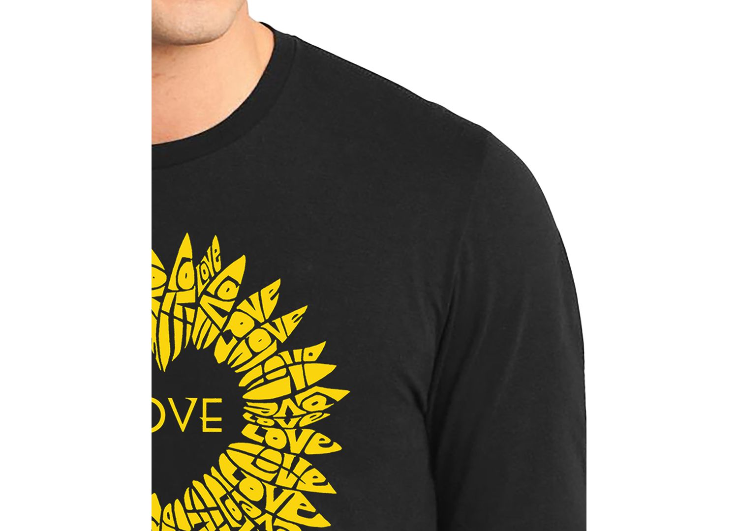 Men's Love Sunflower Word Art Long-Sleeve T-Shirt