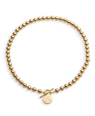 Gold-Tone Logo Beaded 17" Collar Necklace