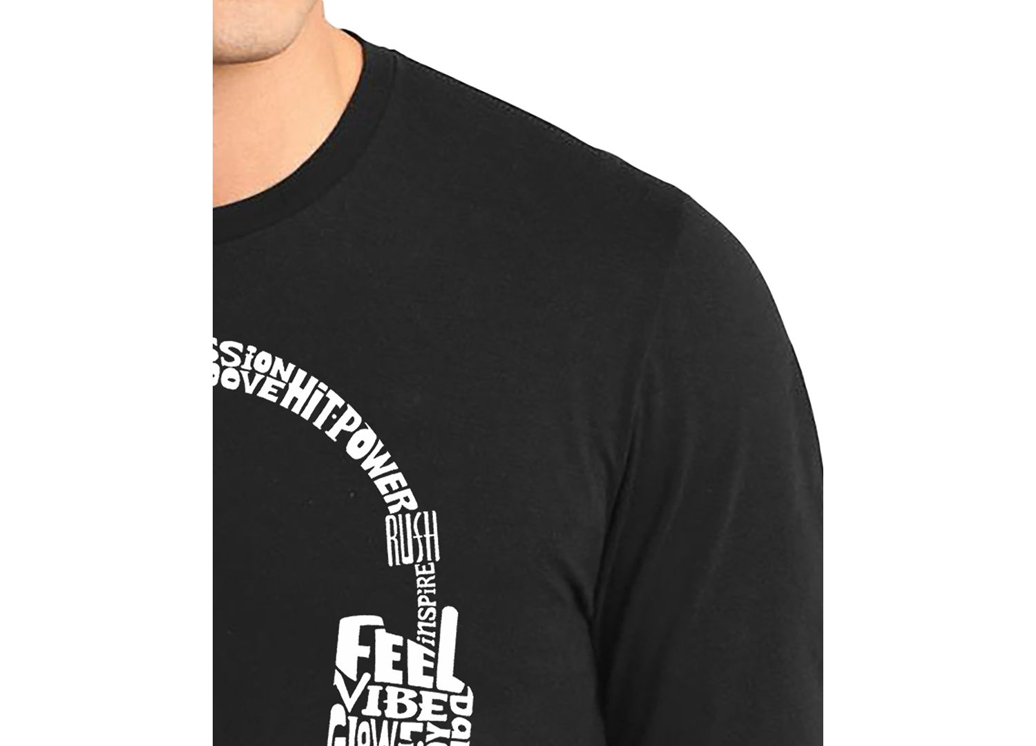 Men's Headphones Word Art Long-Sleeve T-Shirt