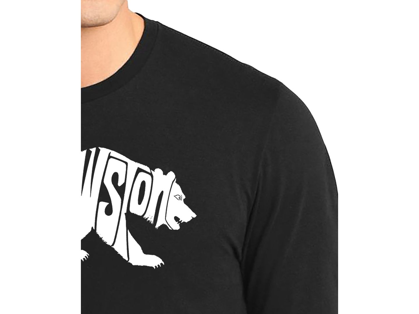 Мужская футболка LA Pop Art Yellowstone Bear Word Art Long-Sleeve, цвет: Чёрный — фото 2