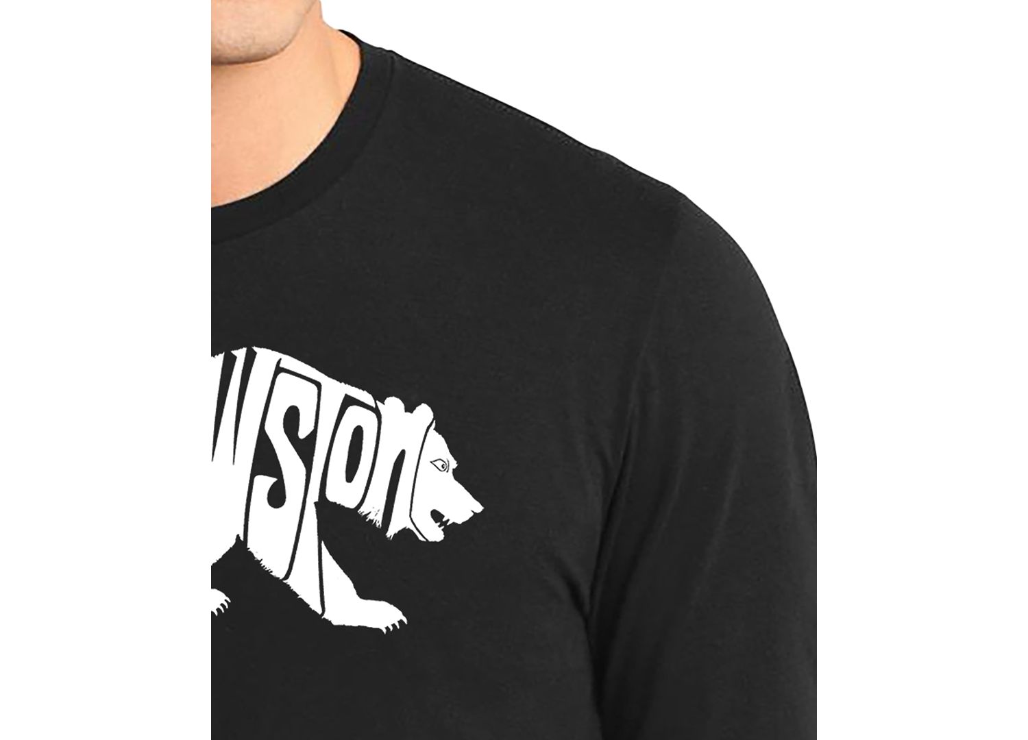 Men's Yellowstone Bear Word Art Long-Sleeve T-Shirt