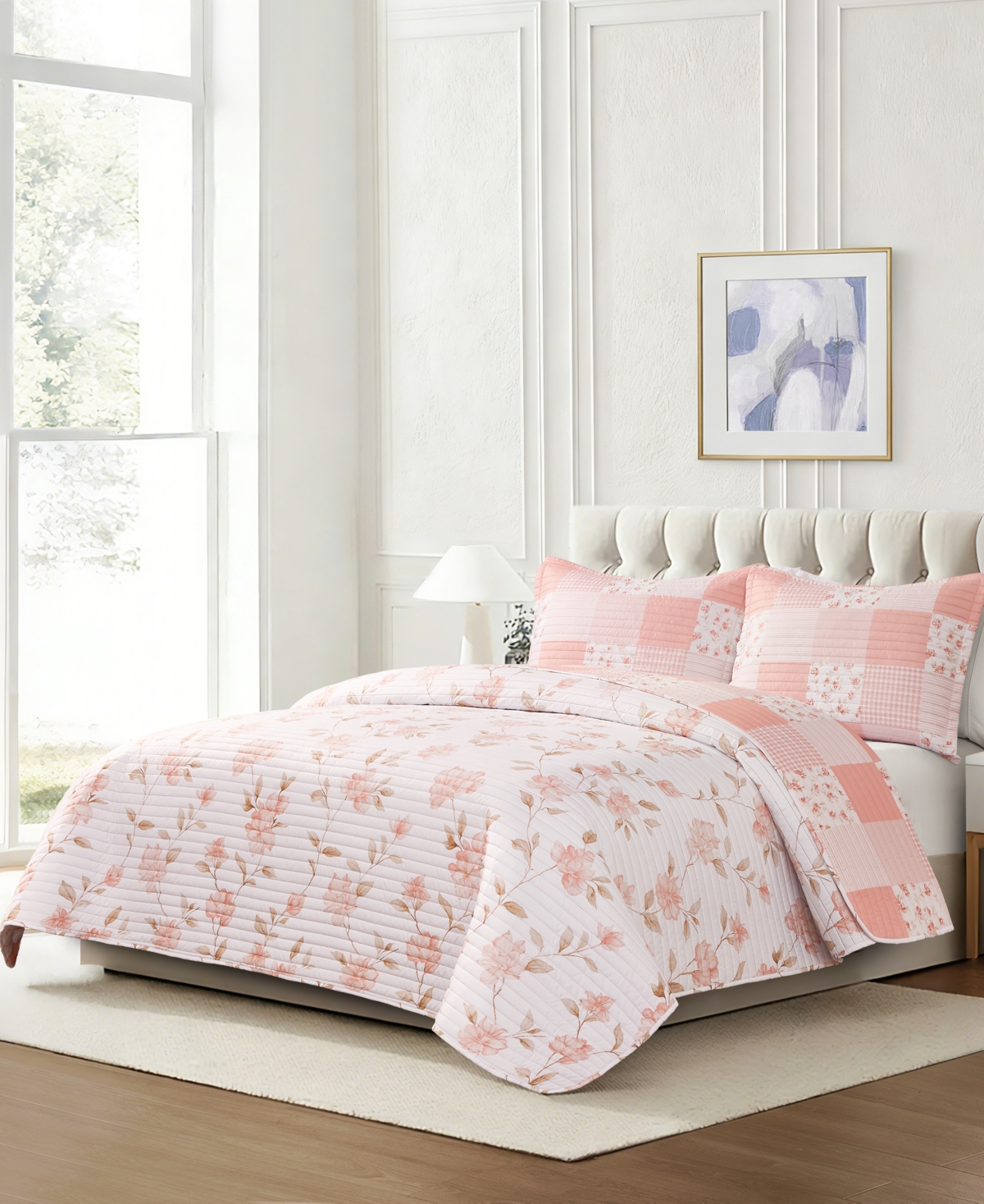 Chelsea Loft Pinsonic Patchwork Reversible 3-Pc. Quilt Set