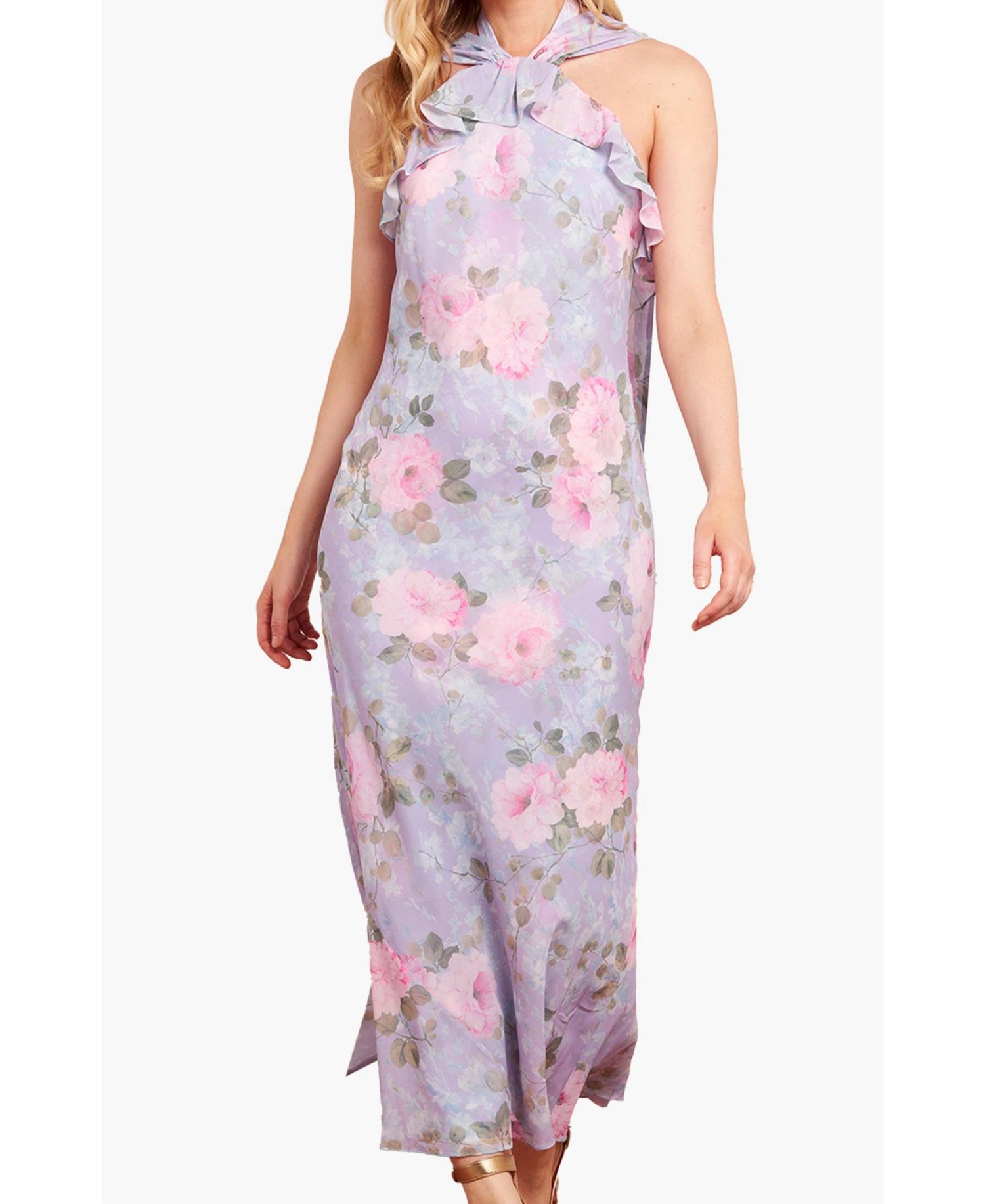 Women's Camille's Garden Halter Neck Ankle Gown