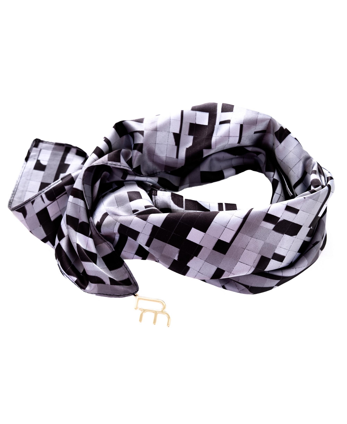 Dai Moda Etc Print Versa Scarf with logo hardware